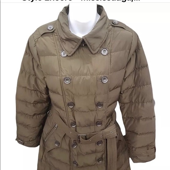 Green Burberry Brit Coat - Picture 1 of 9